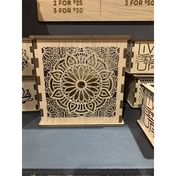 Mandala 2 - Pillar Candle Holder for wholesale by Etch Pros