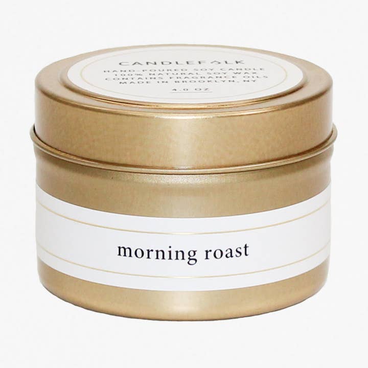 Morning Roast - vela de viagem dourada de 4 oz por atacado de Candlefolk