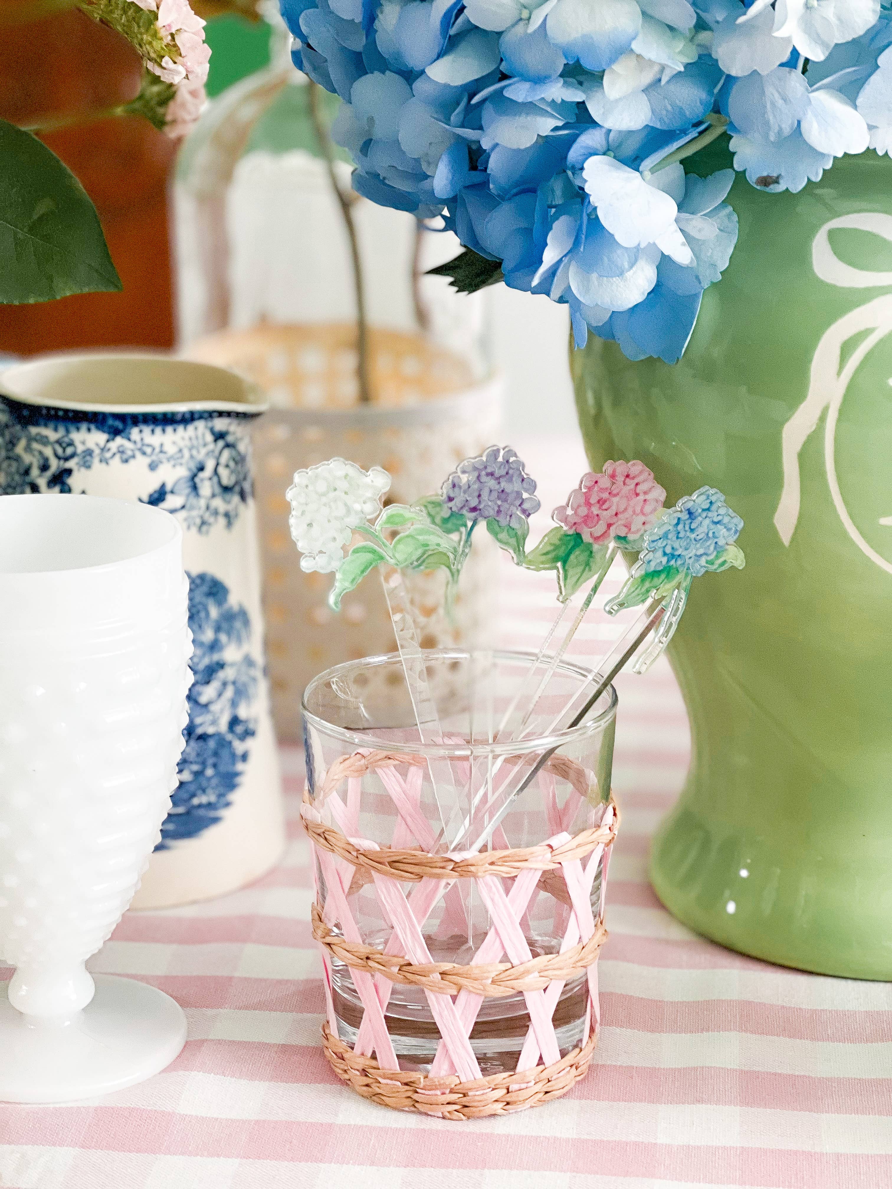 Simply Jessica Marie - Wholesale Drink Stirrer - Hydrangea Watercolor Acrylic Stir Sticks5