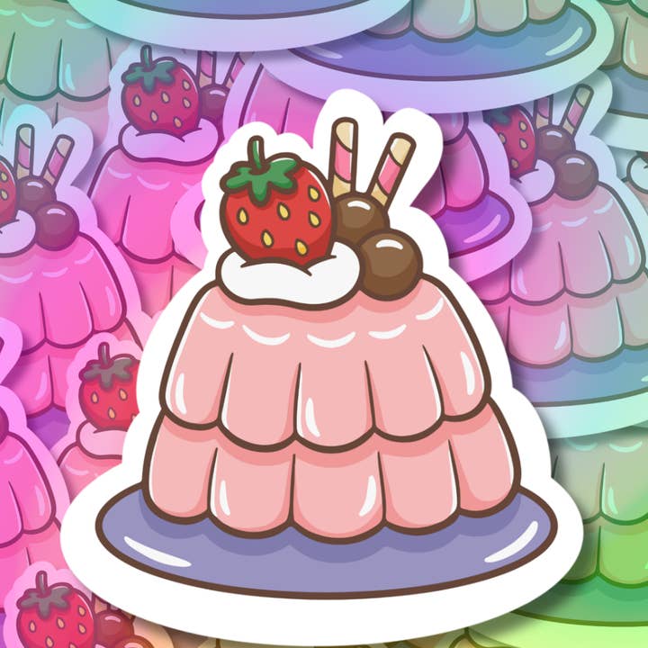 Autocollant en vinyle gelée de fraise pour la vente par Hikaru Tara Art Arst & Craft Gift Shop