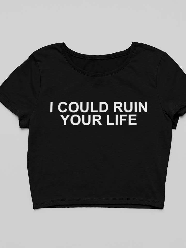 Jeg kunne ødelægge, gotisk stripper Y2K ravewear crop top for engroshandel hos Wickedly Divine Shop