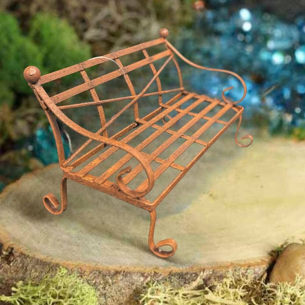 Factory Direct Craft – wholesale Decorative tabletop object – Miniature Rustic Metal Garden Bench - Select Finish0