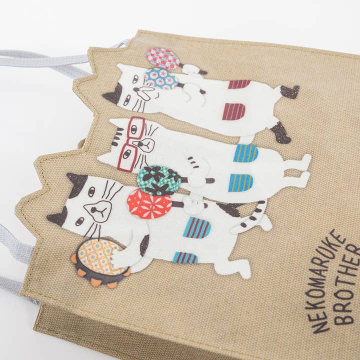 U PLUS INC - Wholesale Tote Bag - Women's - Whimsical "Nekomaruke Brother" Waterproof Mini Tote - Kusugu1