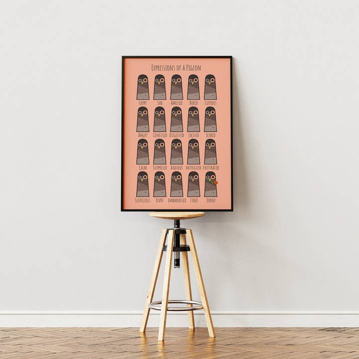 Mr Watson Design - Wholesale Art Print - Expressions of a Pigeon - Bird print4