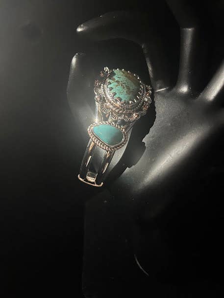 Multi Stone Genuine Turquoise Cuff | Western Heritage for wholesale by Regul Silver