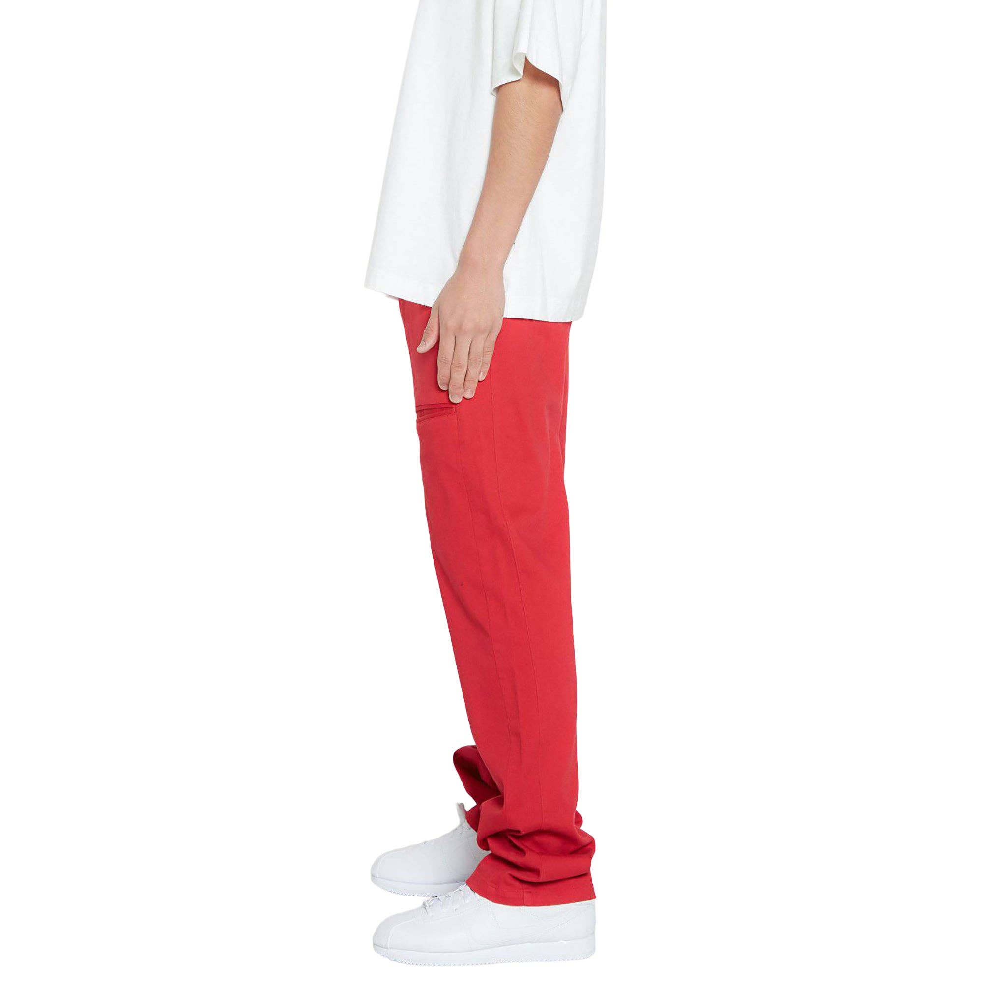 Konus Men's Baggy Chino Pants in Red for wholesale on Faire4