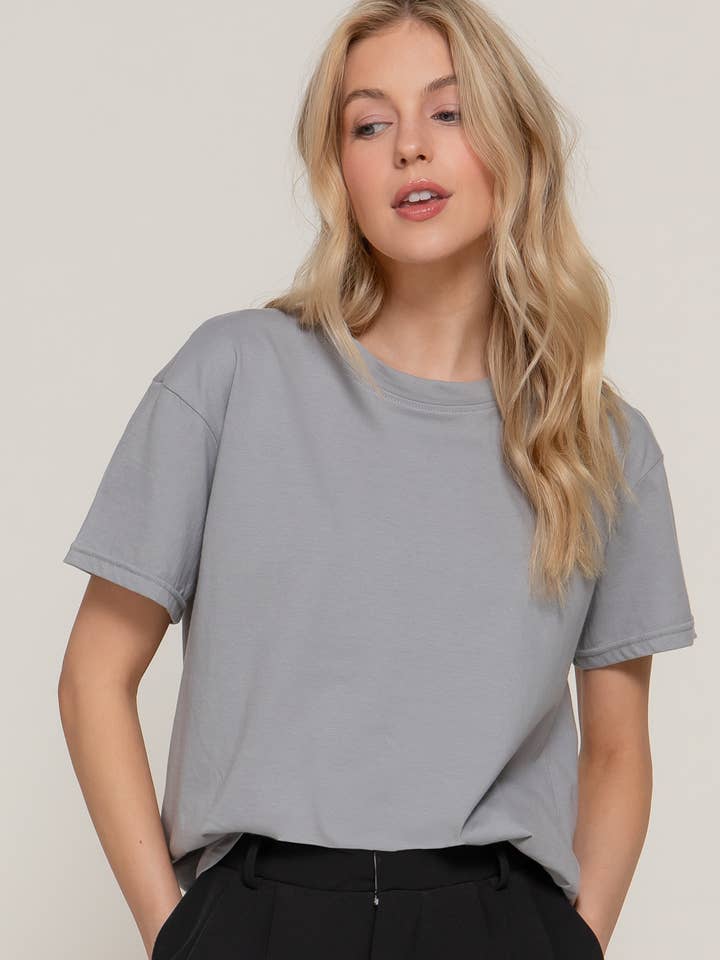 Active Basic | Active USA - Wholesale Knit Top - Women's - Short Sleeve Round Neck Tee