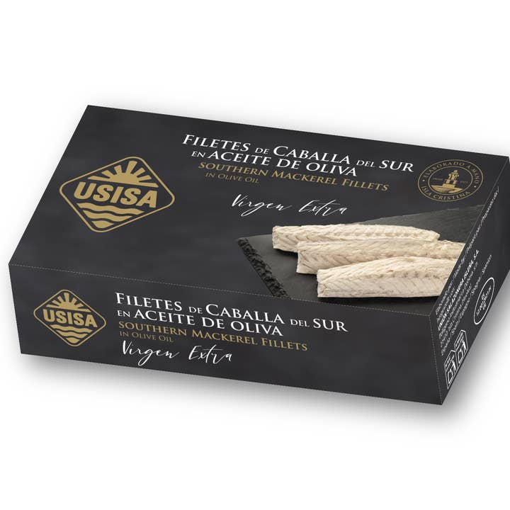 Unión Salazonera Isleña - Wholesale Tinned Fish - USISA- SOUTHERN MACKEREL FILLETS IN EXTRA VIRGIN OLIVE OIL1