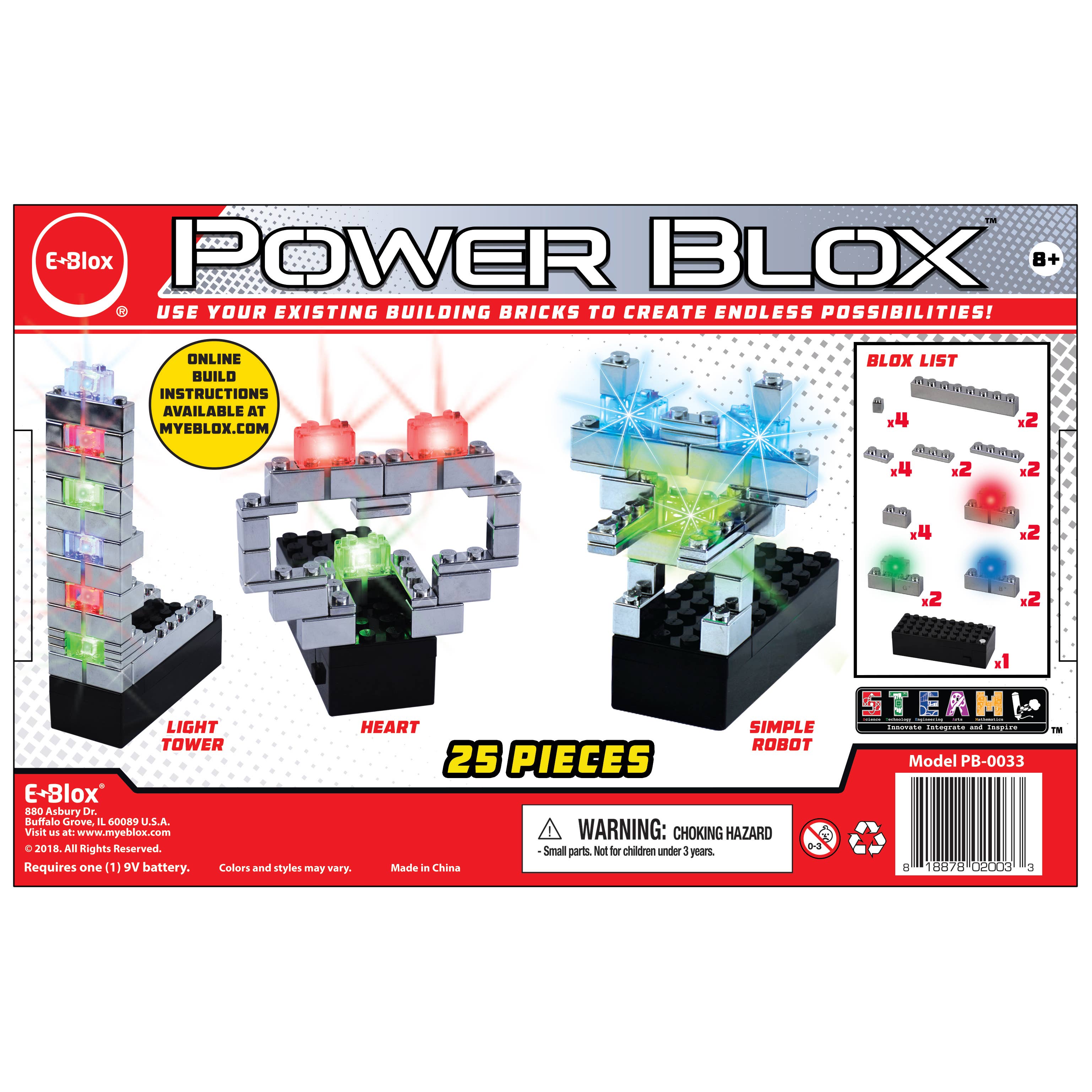EBlox - Wholesale Building Set - Kids - Power Blox Starter - Build a Shiny Robot With Red Eye6