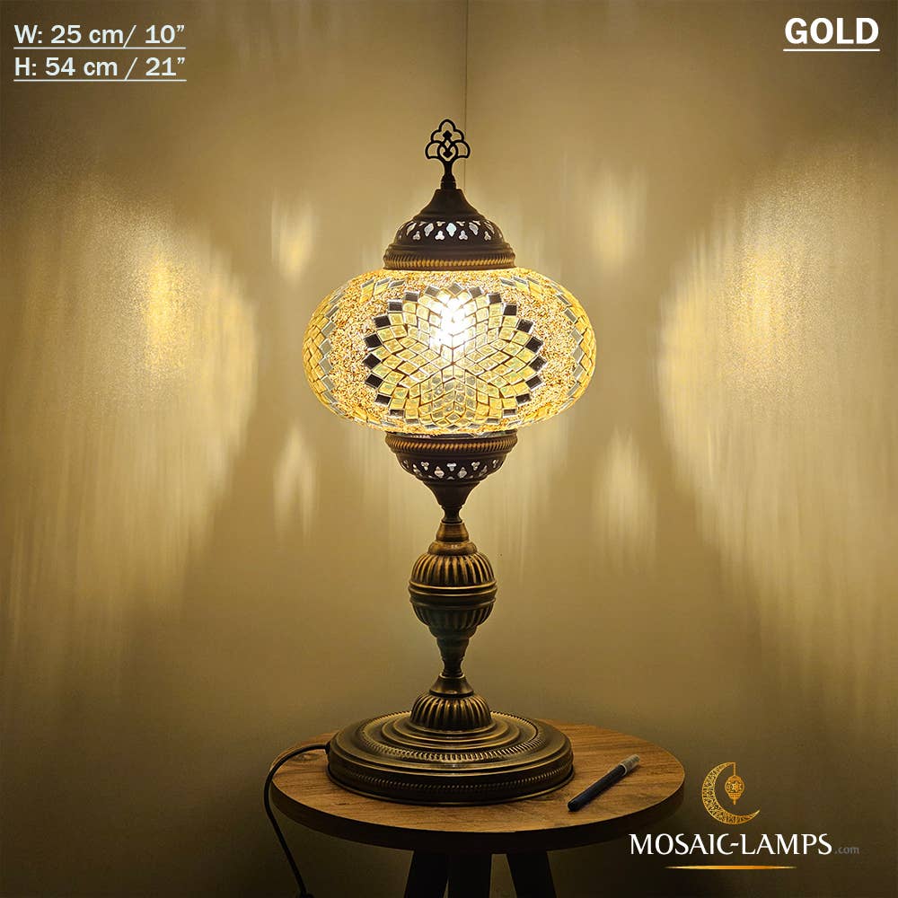 Mosaic Lamps - Wholesale Accent/Desk Lamp - 10+ Colors - Turkish Mosaic X Large Globe Table Lamp, Marrak18