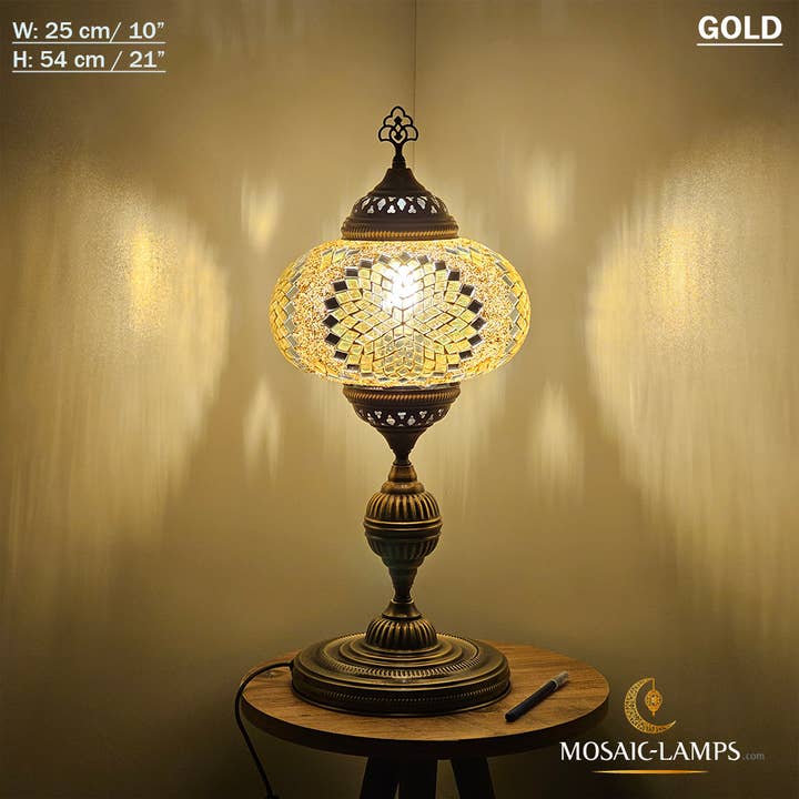 Mosaic Lamps - Wholesale Accent/Desk Lamp - 10+ Colors - Turkish Mosaic X Large Globe Table Lamp, Marrak18