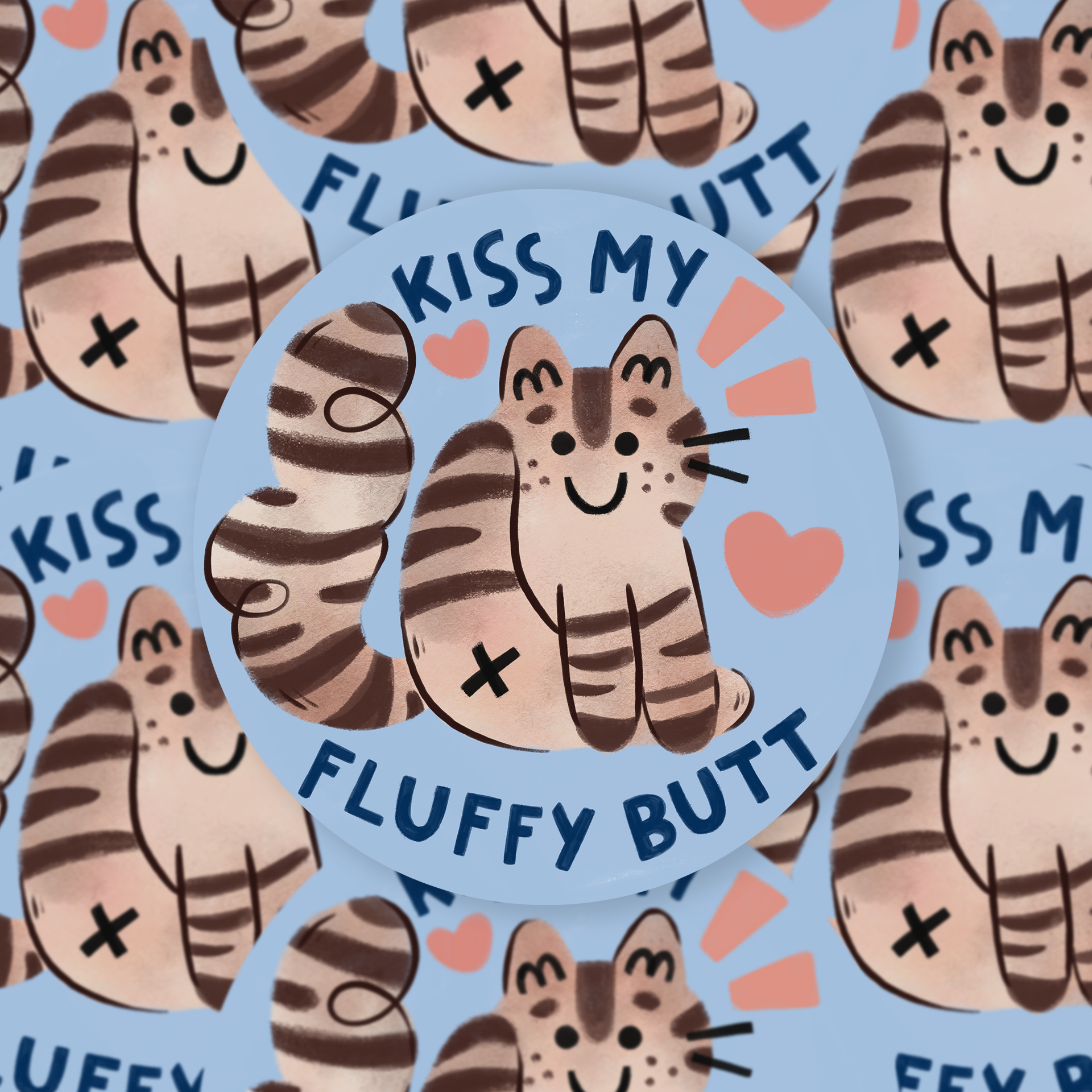 The Stray Shop - Wholesale Sticker - Kiss My Fluffy Butt Sticker1