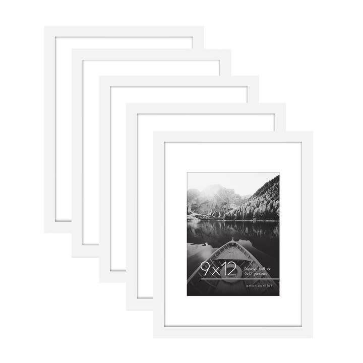 Americanflat - Wholesale Picture Frame - Americanflat Picture Frame with Mat Slim Molding (5 Pack)12