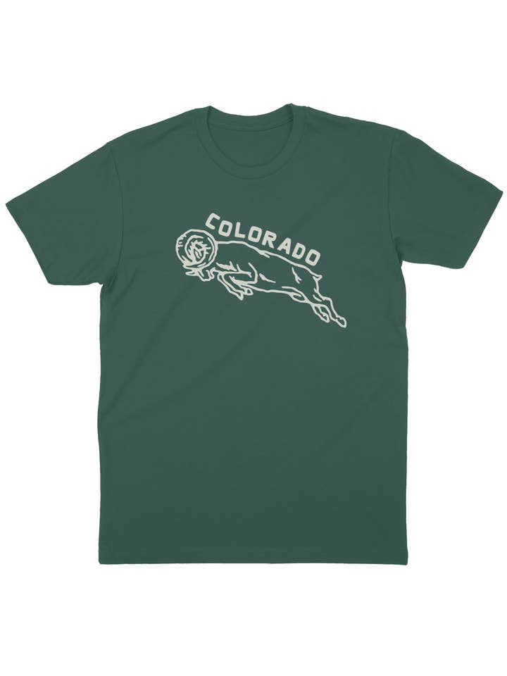 Colorado Charging Ram Adult Tee for wholesale by Buffalo Mountain Print + Supply