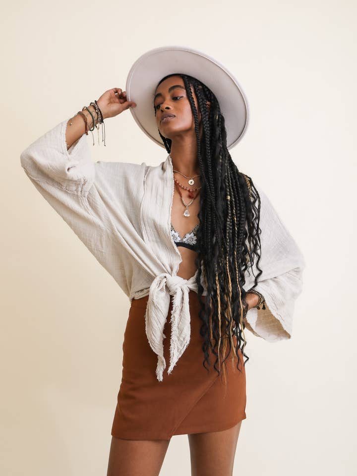 Leto Accessories - Wholesale Kimono - Women's - 🌸 Boho Chic Kimono Wrap - Flowy Sleeves & Lightweight4