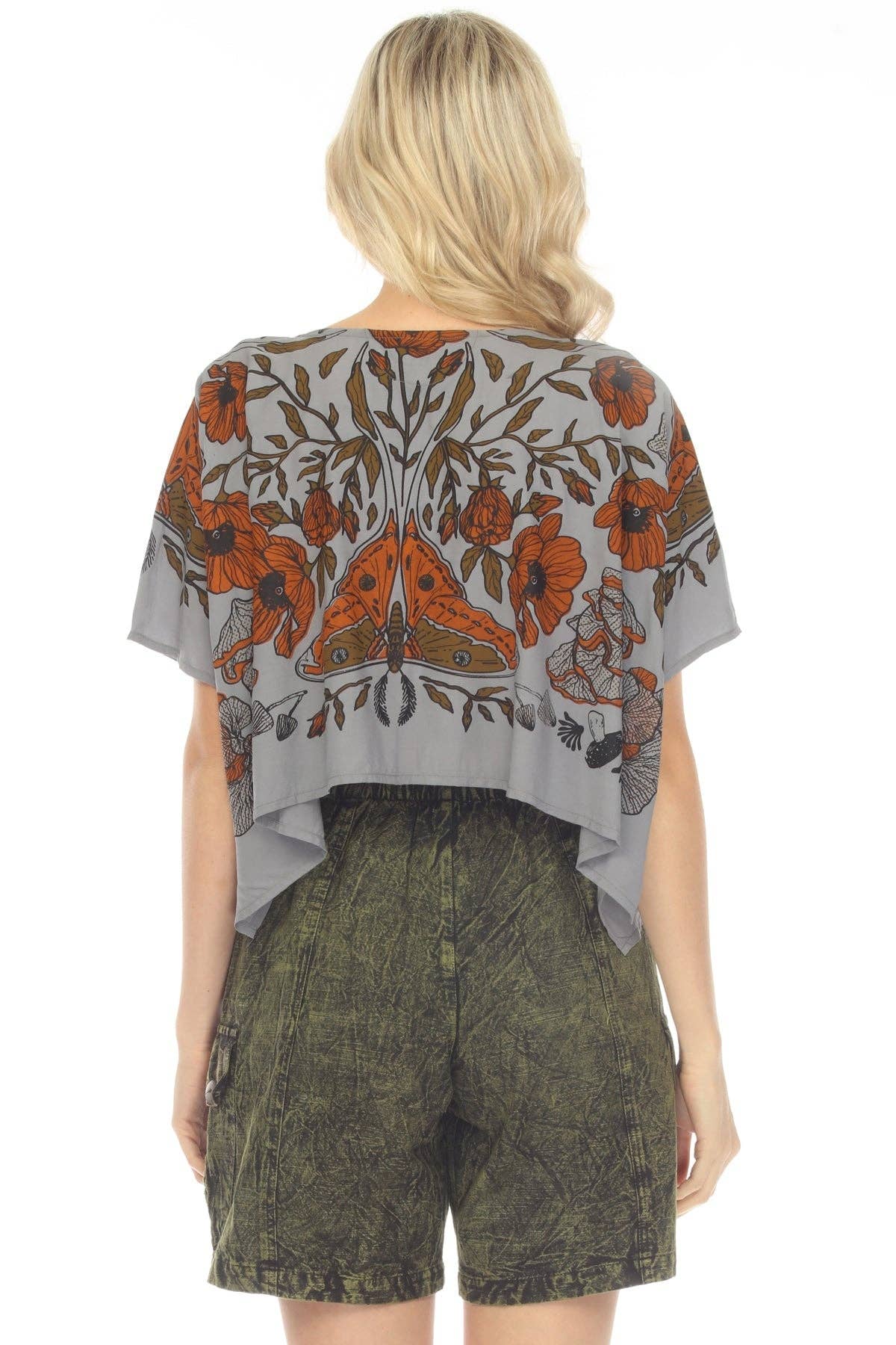 Lakhays Collection Inc. - Wholesale Blouse - Women's - Luna Moth Scarf Crop Top1