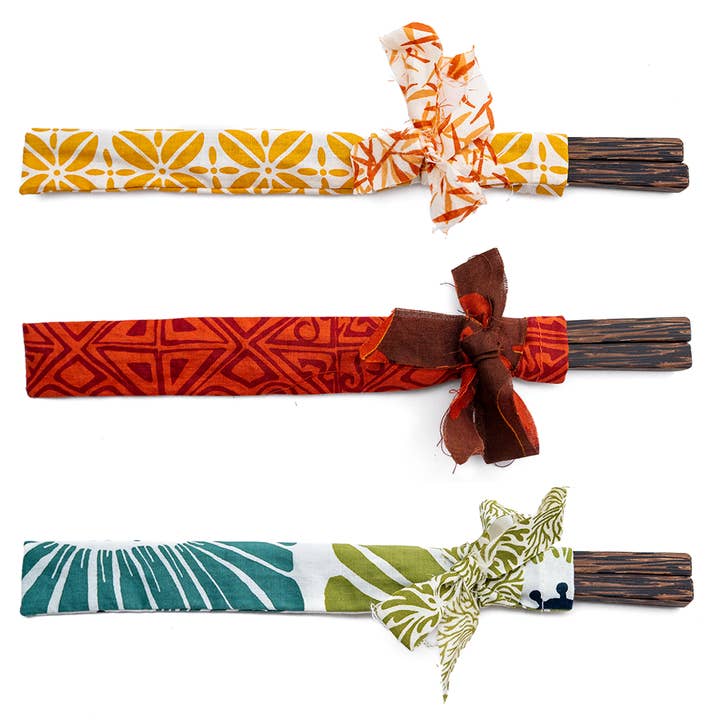 Balizen Direct from Bali - Wholesale Chopsticks - NEW | Palm Wood Chopstick in Fabric Wrap