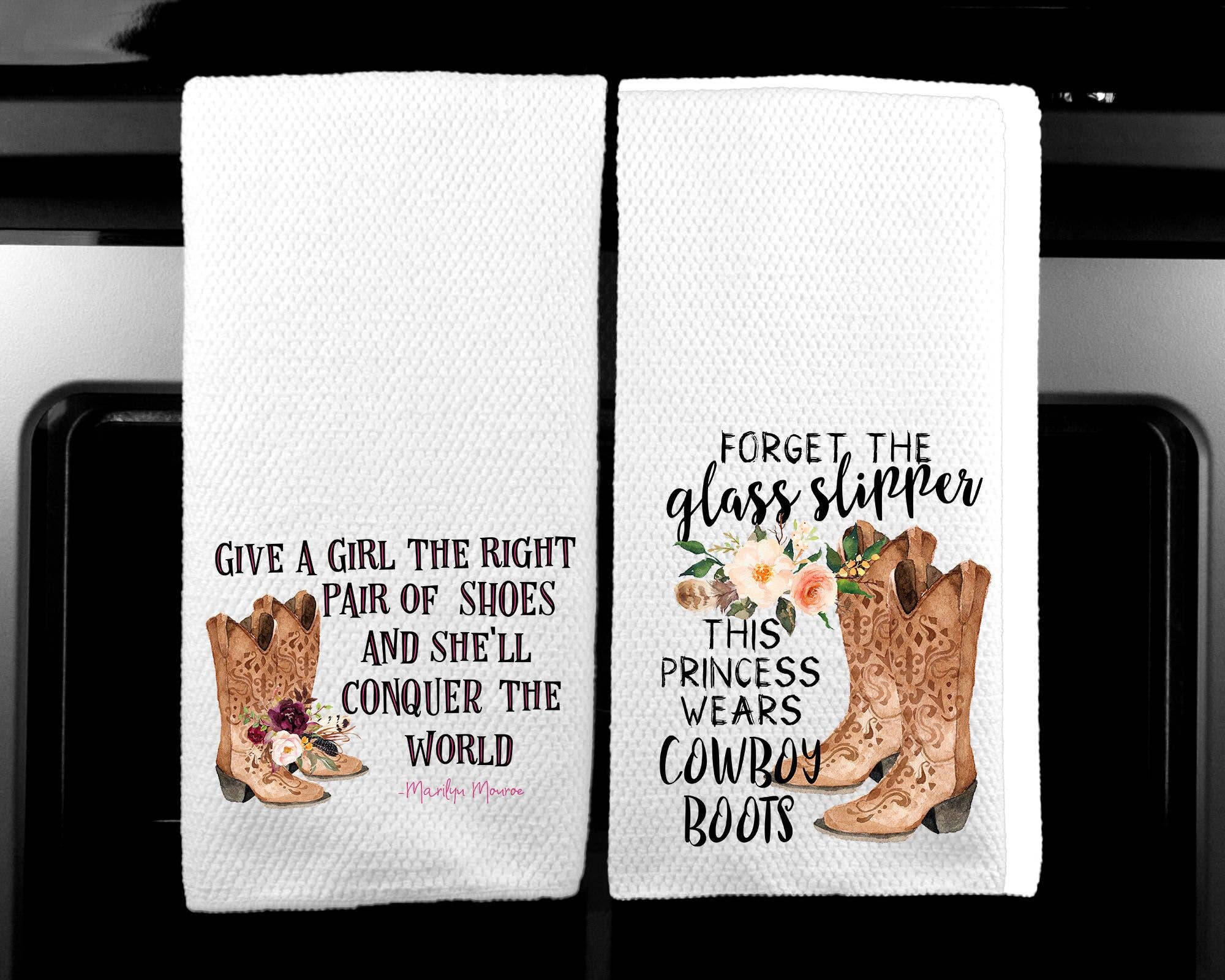 Dasha Alexander - Wholesale Tea Towel - Cowboy Boots Set of 2 Waffle Weave Microfiber Kitchen Towel0