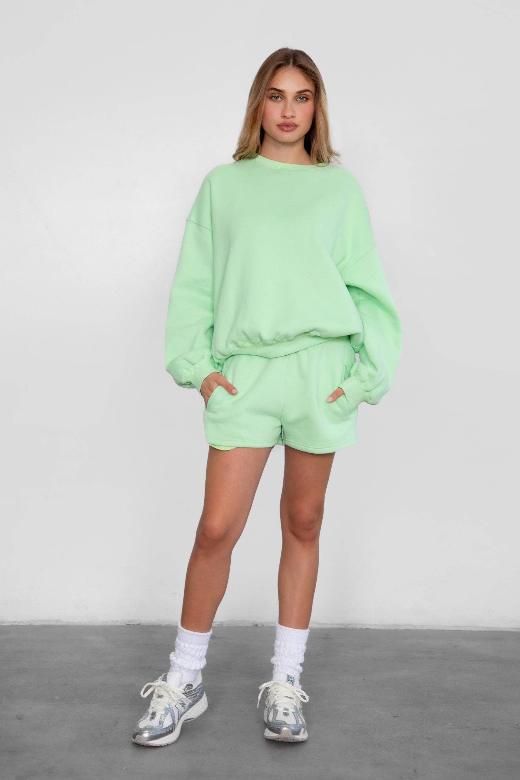 TICTOC - Wholesale Lounge Shorts - Women's - MOMO Plush Fleece Lounge High Waist Fleece Shorts42