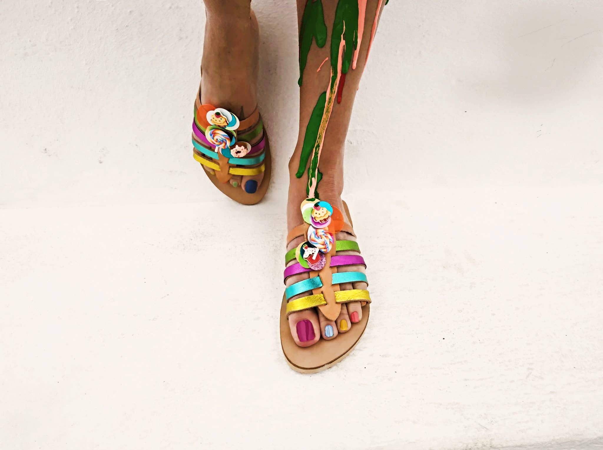 Marbe Sandals – wholesale Sandaler - Dam – Handgjord lädersandal med remmar i karamellfärger4