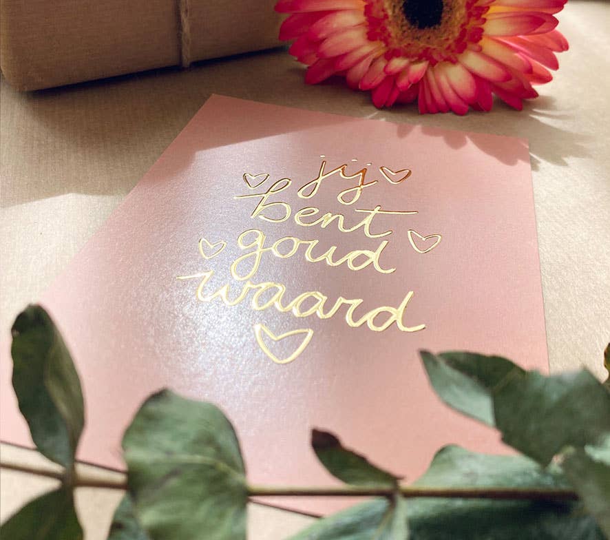 NynkeOntwerpt - Wholesale Thank You Card - Card | With gold foil | You are worth gold1