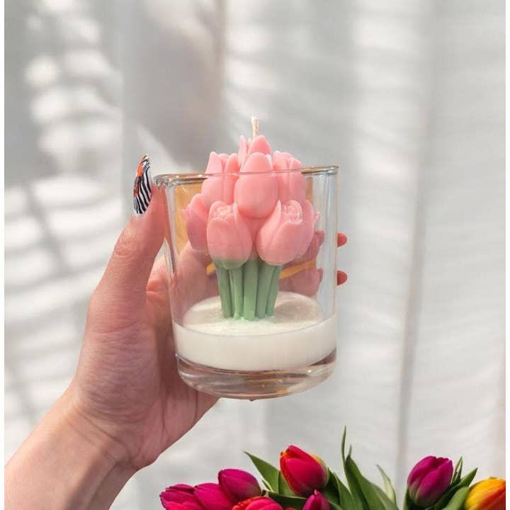 Karly’s Candles - Wholesale Novelty candle - Tulip Soy Wax Scented Candle for Weddings and Gifts 10oz5
