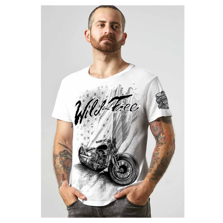 WILD AND FREE SHORT SLEEVE TEE for wholesale by Art by Forgrand