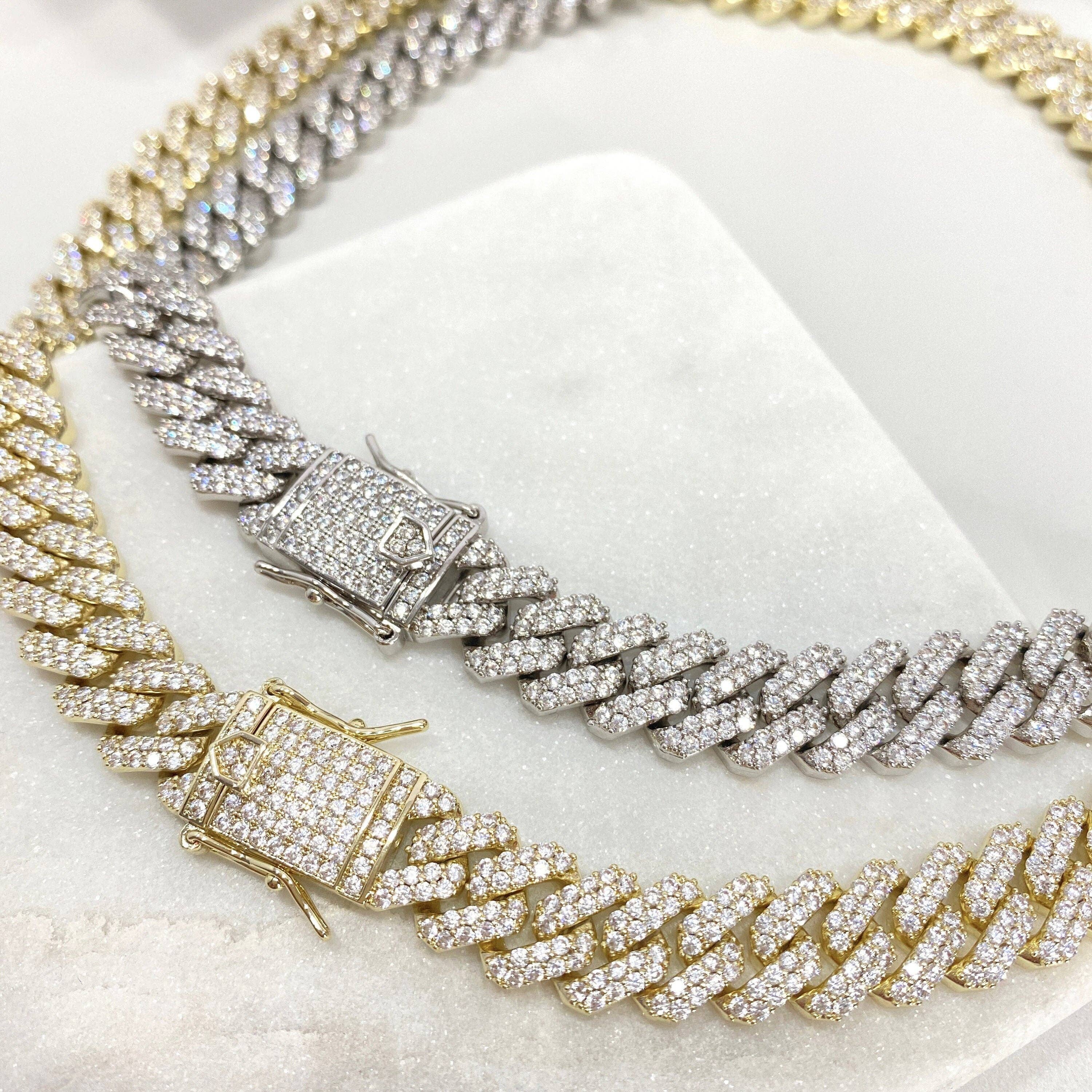 Luxus Accessories - Wholesale Jewelry Set - 14k Gold Filled Iced Cuban Chain or Bracelet Set4