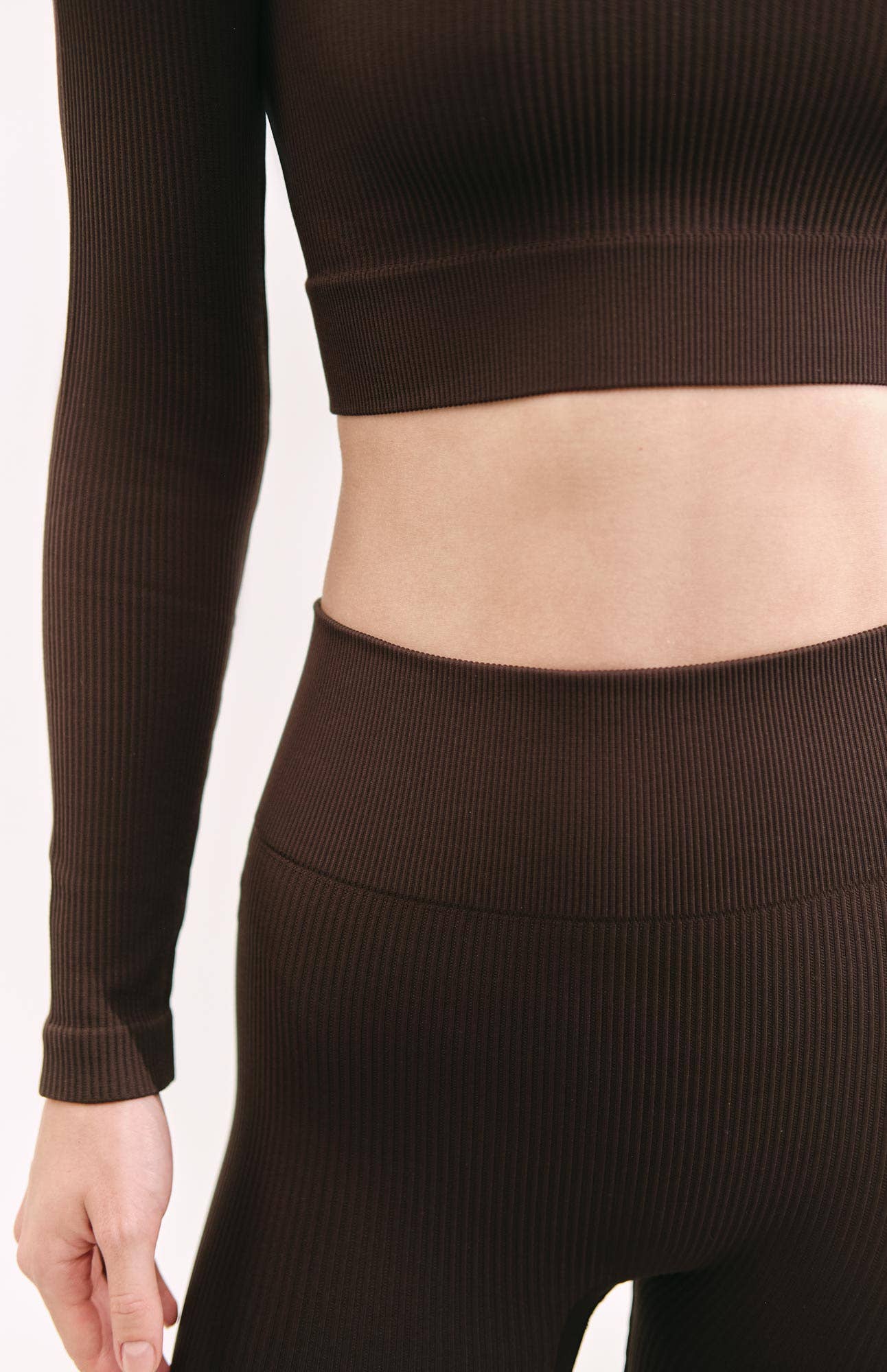 SIAWEAR – wholesale Sport-/loungeleggings – Dam – Leggings Ribs CHOCOLATE KISS Yoga Pilates Tillverkad i Italien6