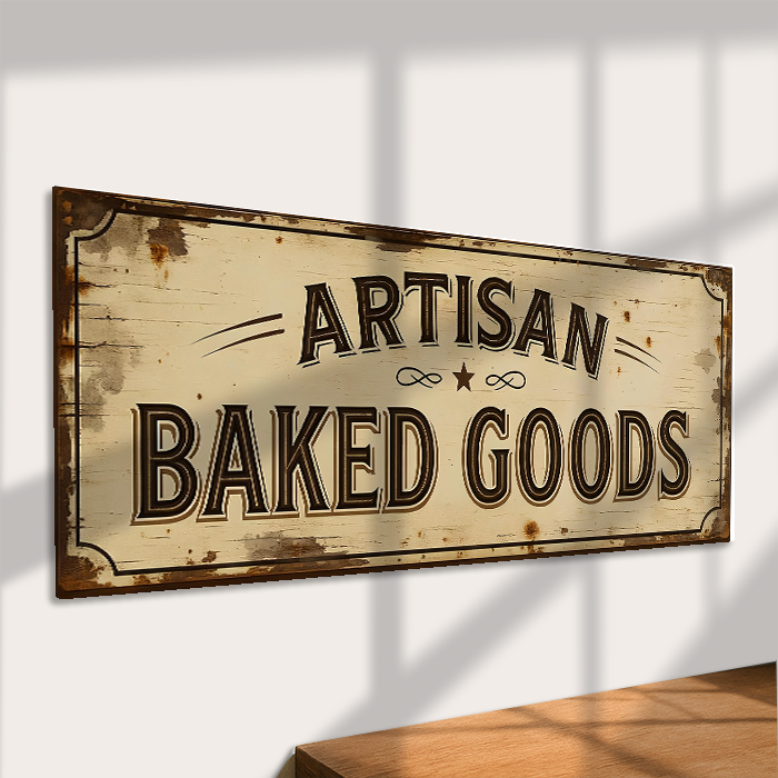 The British Metal Signs Company – wholesale Wall sign – Artisan Baked Goods Metal Sign – Vintage Bakery Kitchen2