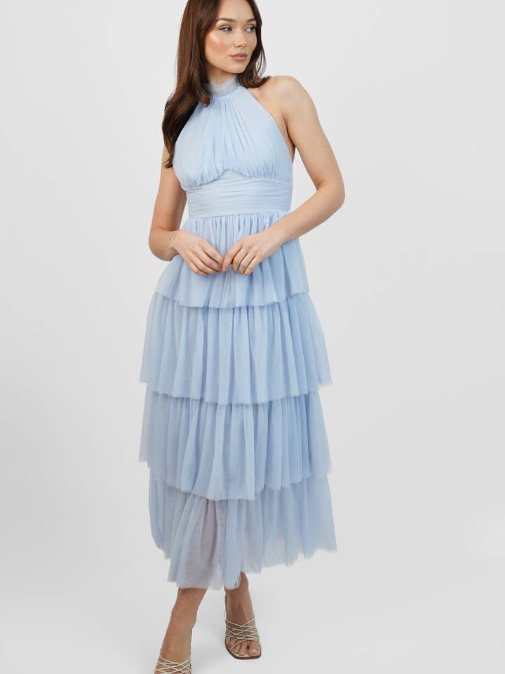 Skirt & Stiletto - Vente Robe – femme - Robe longue à plusieurs niveaux en tulle bleu pour bébé