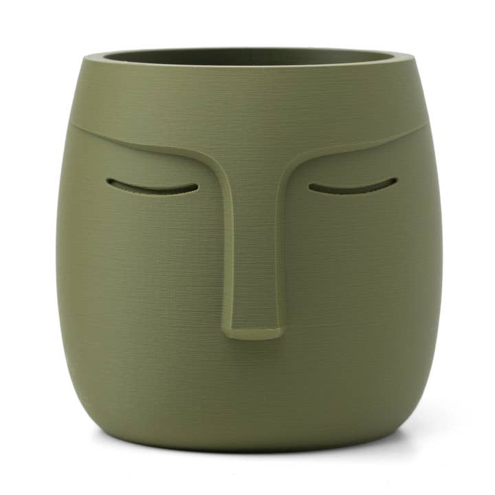 Nordic Face Pot Planter - Matte Green for wholesale by Ingadi