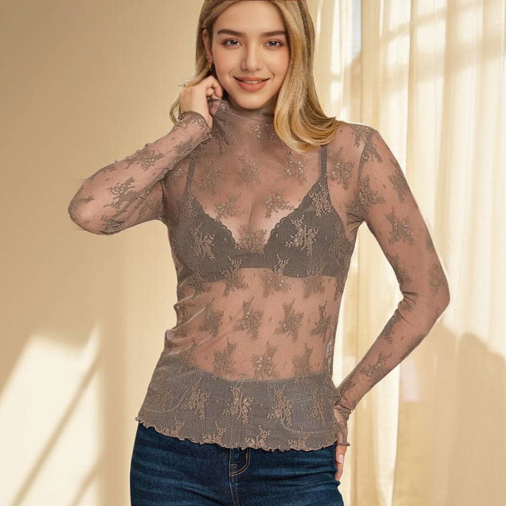 42POPS - Wholesale Knit Top - Women's - `.Lace See Through Layering Top10