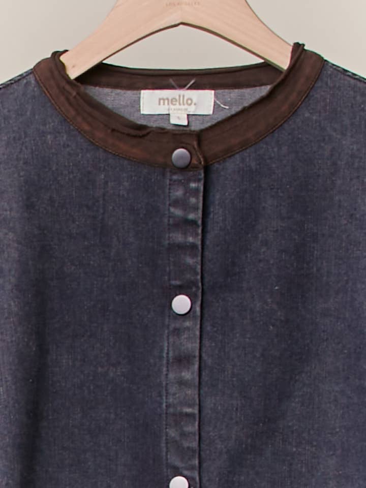 Mello. - Wholesale Shirt Jacket/Shacket - Women's - Mandarin Collar Denim Jacket7