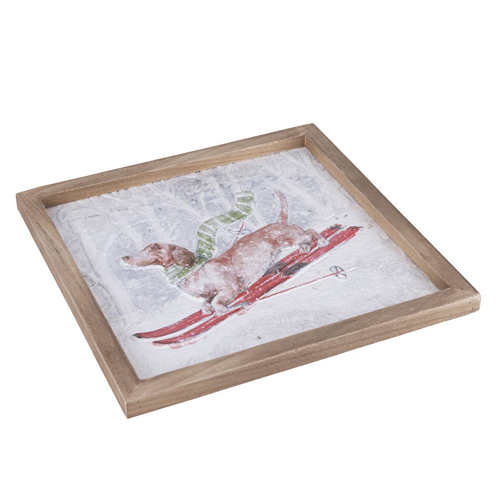 VdE Tivoli 1996 - Wholesale Ornament Set - WOODEN SKI FRAME 25CM2