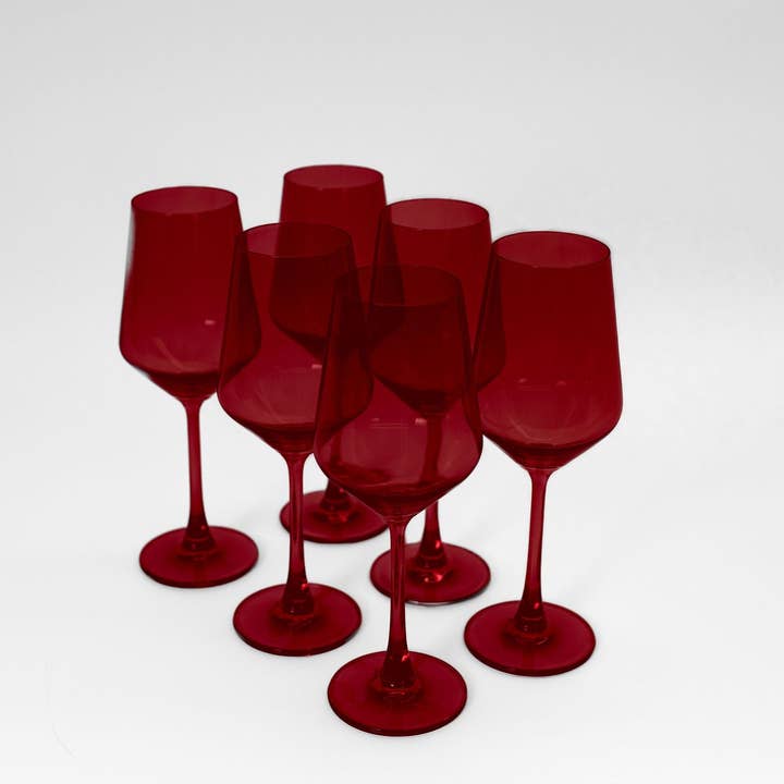 GlassHauseCo - Wholesale Wine Glass - Cherry Red - Colored Wine Glass