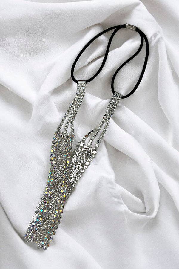 Clear Ab Zig zag Pattern Rhinestone Headband for wholesale on Faire2