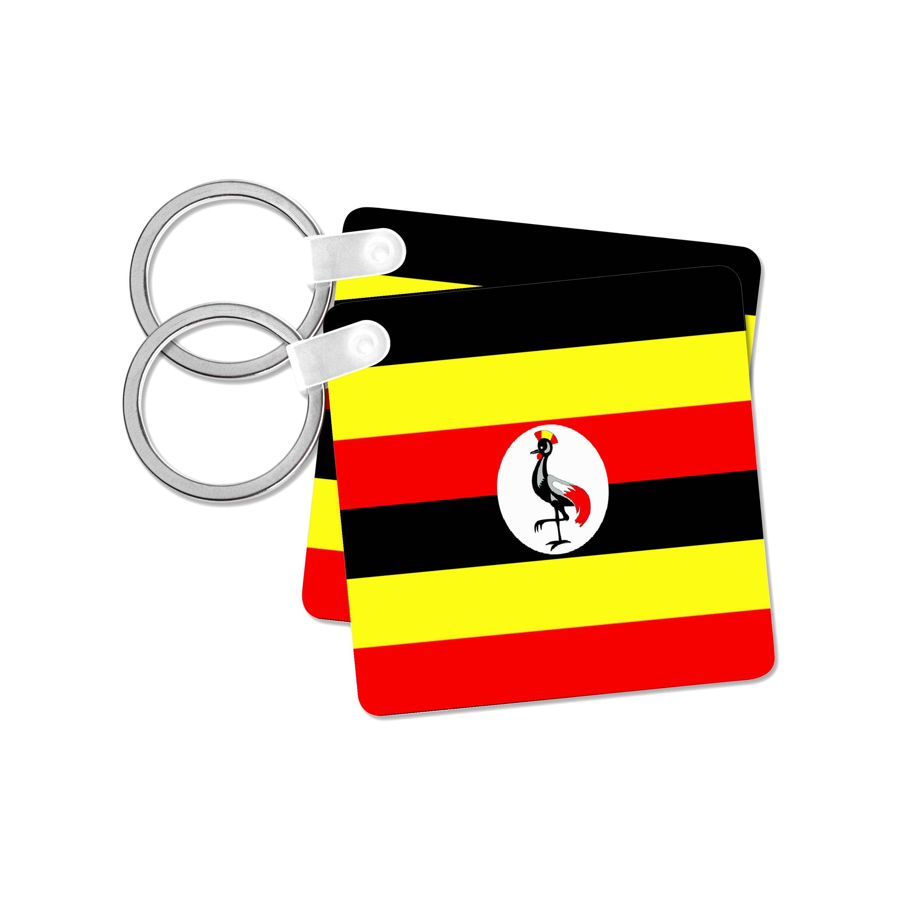 3dRose - Wholesale Keychain - Unisex - 3dRose, Uganda Flag, Key Chain0