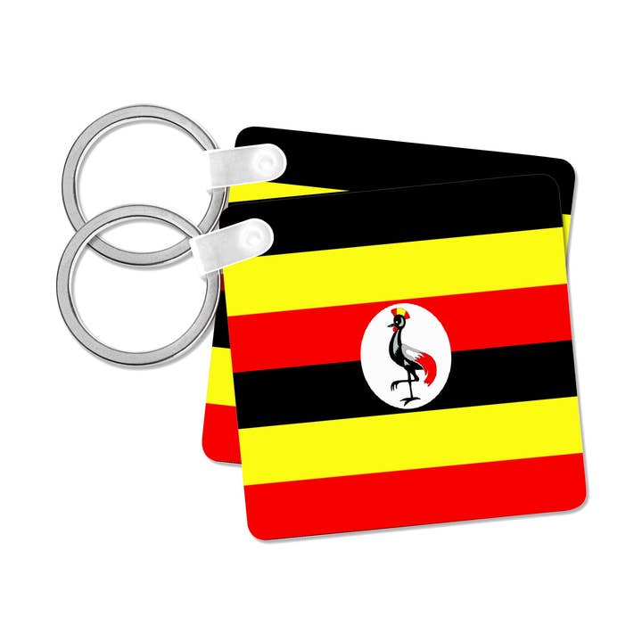 3dRose – Engroshandel Nøglering - Unisex – 3dRose, Uganda Flag, Nøglering0