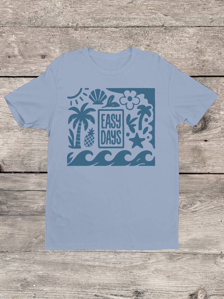 Easy Days Tropical Vibes Art Men's T-shirt for wholesale by Swift Retail