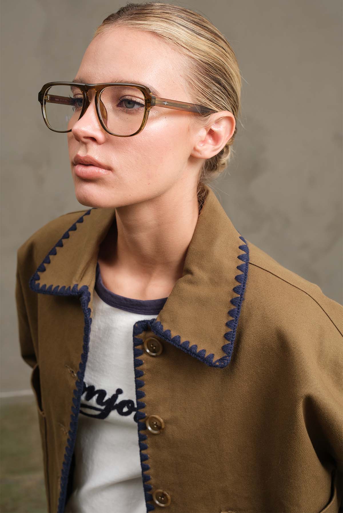 OLIVE Collar Jacket with Contrast Stitching - RJ1044 for wholesale on Faire2