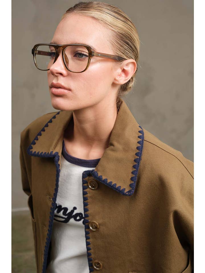 OLIVE Collar Jacket with Contrast Stitching - RJ1044 for wholesale on Faire2