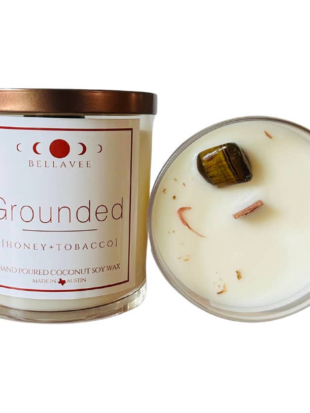 Grounded - Meditation Crystal Candle for wholesale by BellaVee
