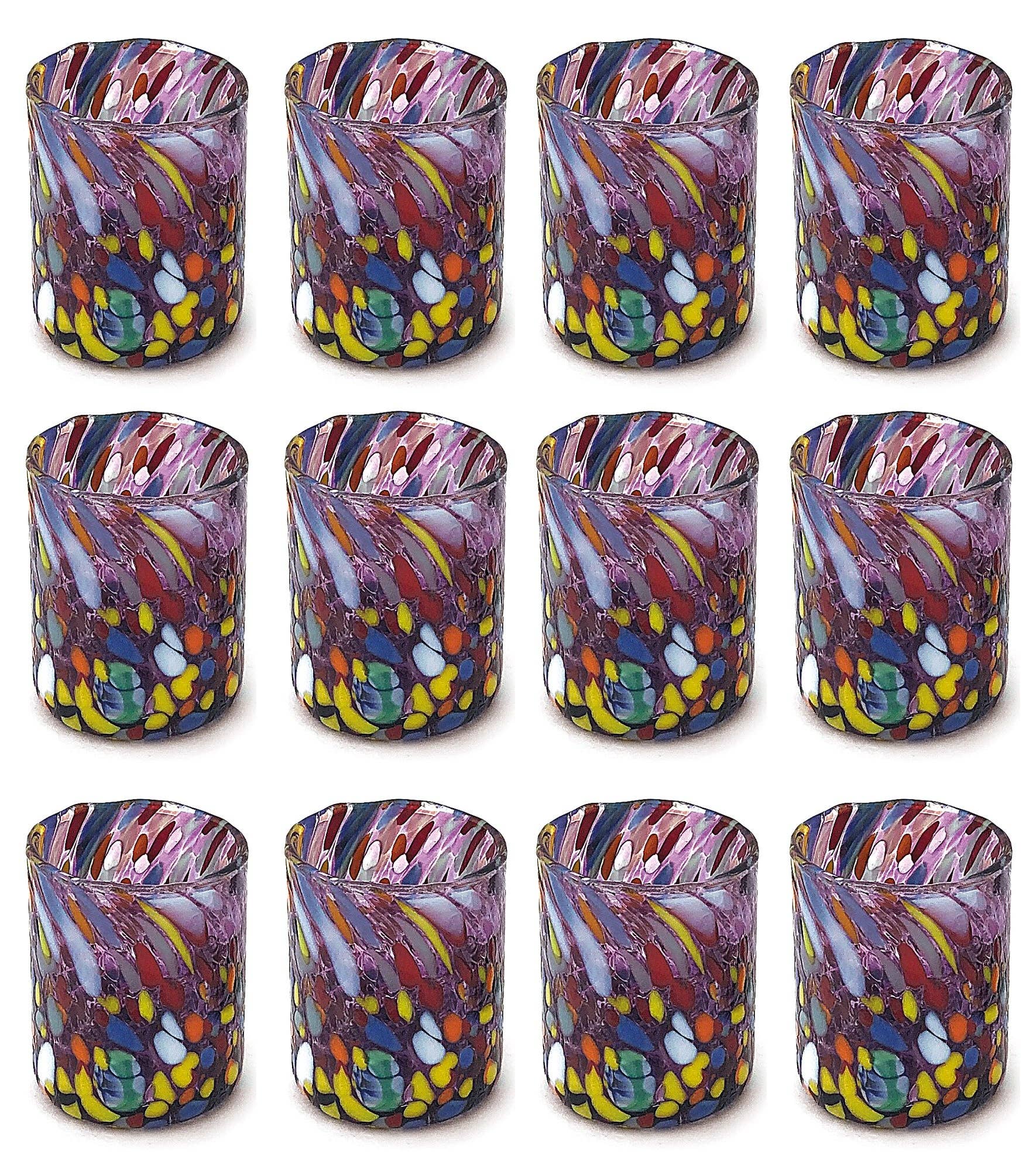 Mazzega Art & Design - Wholesale Shot Glass - Hand-Blown and Handcrafted Glass SHOT Glasses for Tequila with Murano Murrine The Colors of Murano Model SHOT 70 ml. Made in Italy4