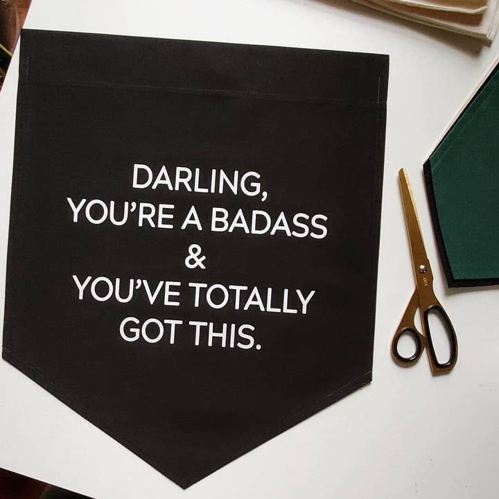 Handmade Darling You're a Badass Wall Banner - Woman Encoura for wholesale by Matriarch Handmade