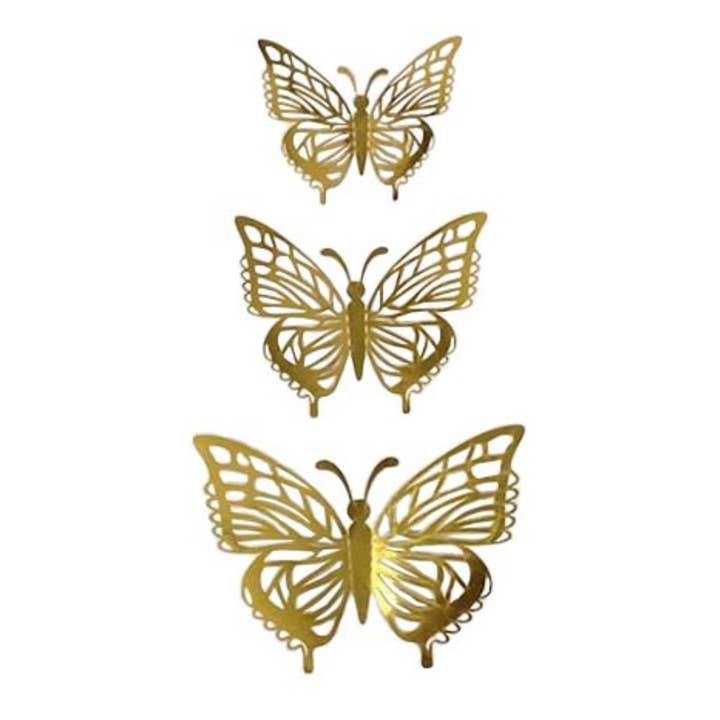 Angels Craft - Wholesale Craft Supplies - Foil Butterfly Embellishment, 12-ct (4 colors available)
