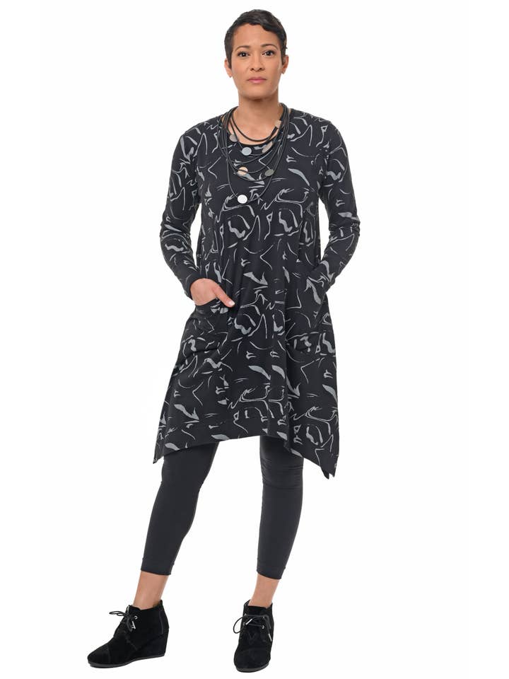 Tulip Clothing - Vendita all'ingrosso Tunica - Donna - L108 Tully in Black Razzy*3