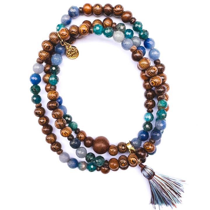 Terra Madera MARINE wrap mala for wholesale by Mala and Mantra