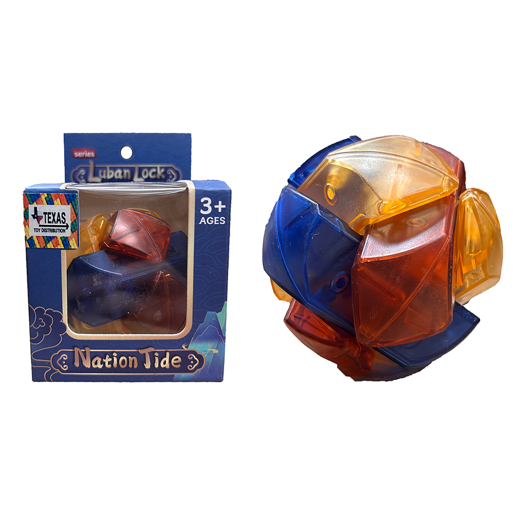 Texas Toy Distribution – wholesale Puzzle – Child – Colorful Lock Brain Teaser Puzzles in Peggable Window Boxes2