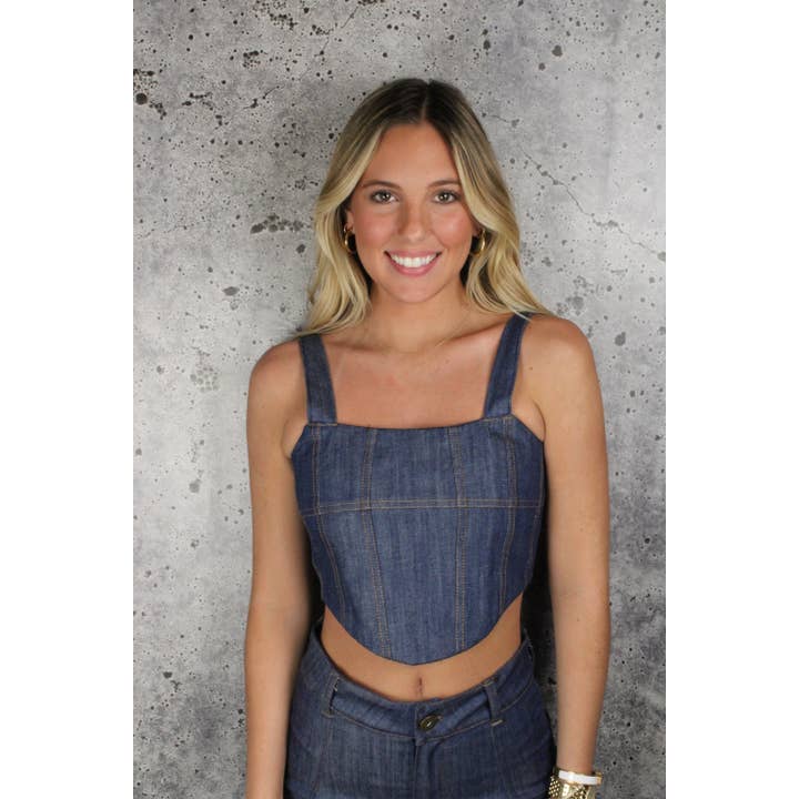 If So - Wholesale Corset - Women's - 233018 Denim Corset Top